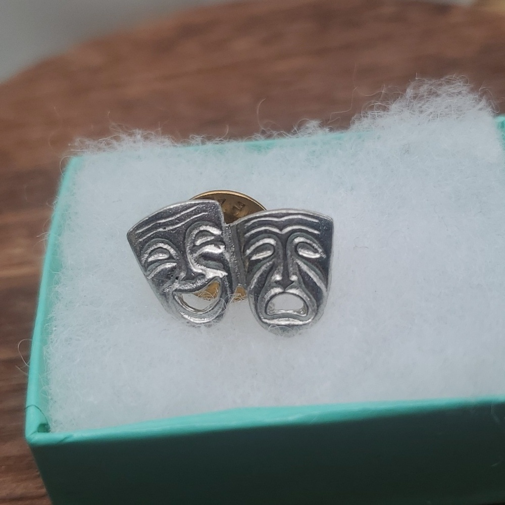 Moody drama theater mask pin B318
